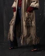 1970-80's Josefa / Fringed Wool Gown