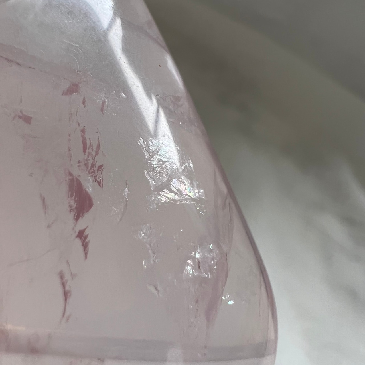 透明感抜群のローズクォーツ*ハート4*天然石インテリア*パワーストーン*置き物