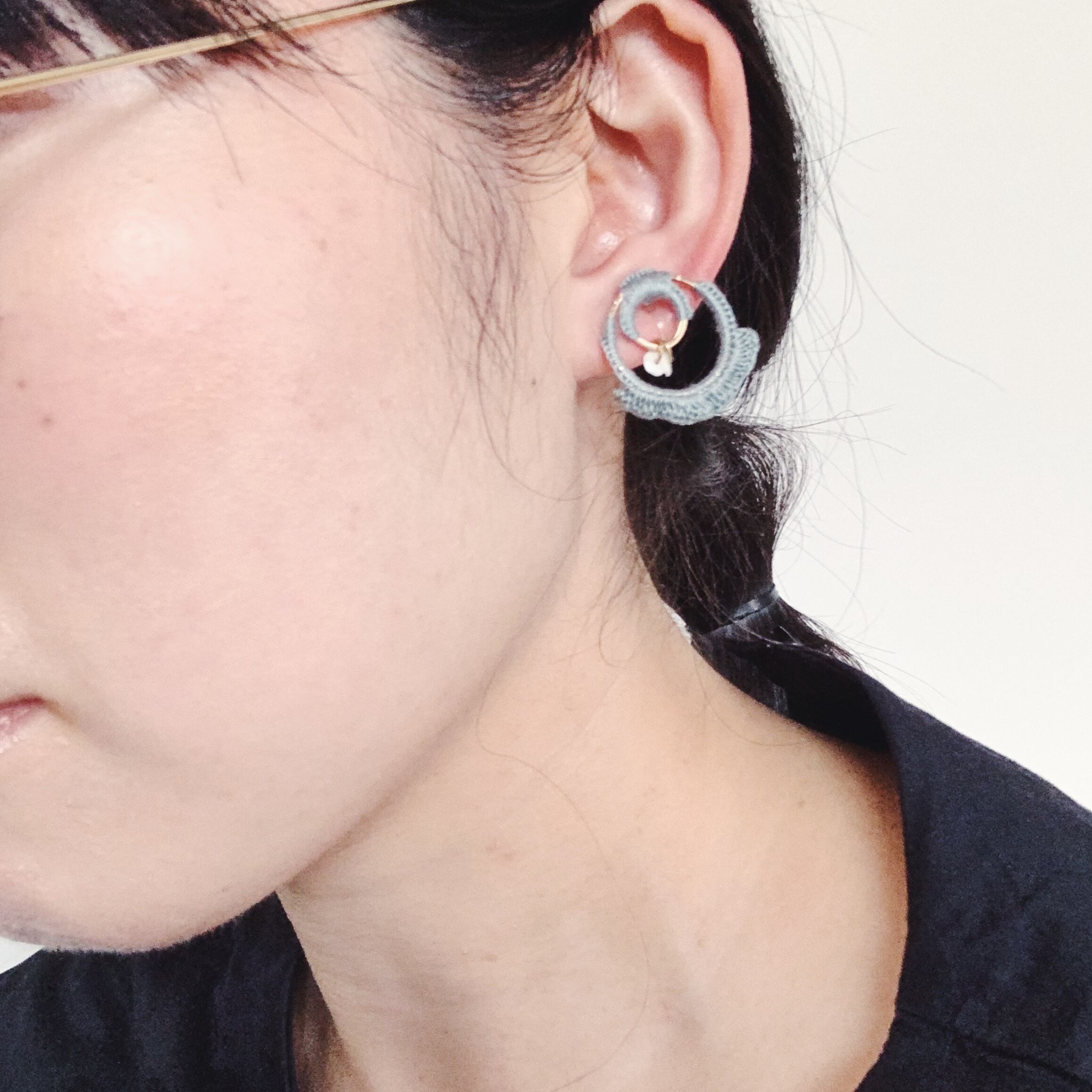 mobile耳飾り　マルブルー（ノンホールタイプ）