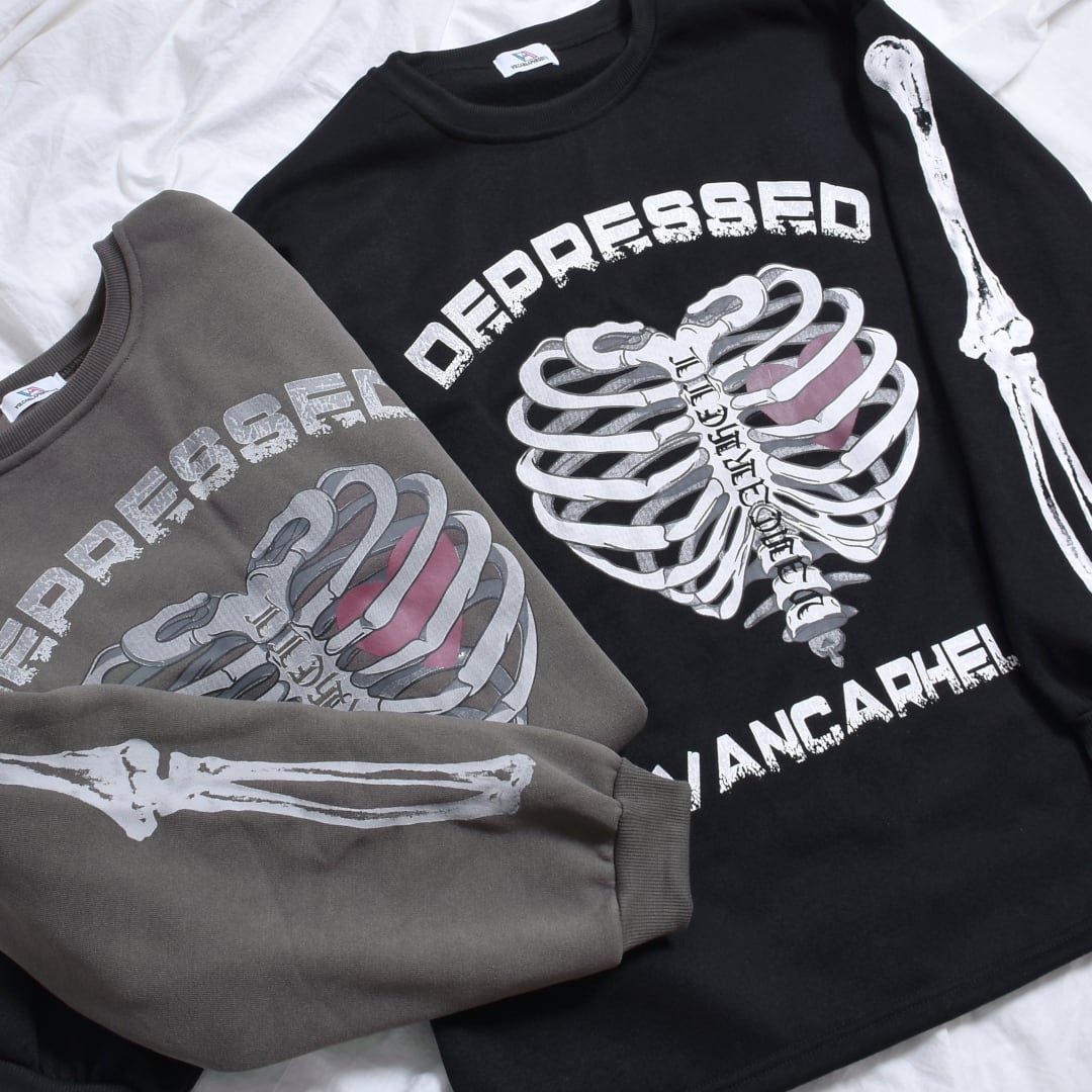 10/30 完売GREY再入荷！】50%OFF☆BONE BIGロンT(裏起毛