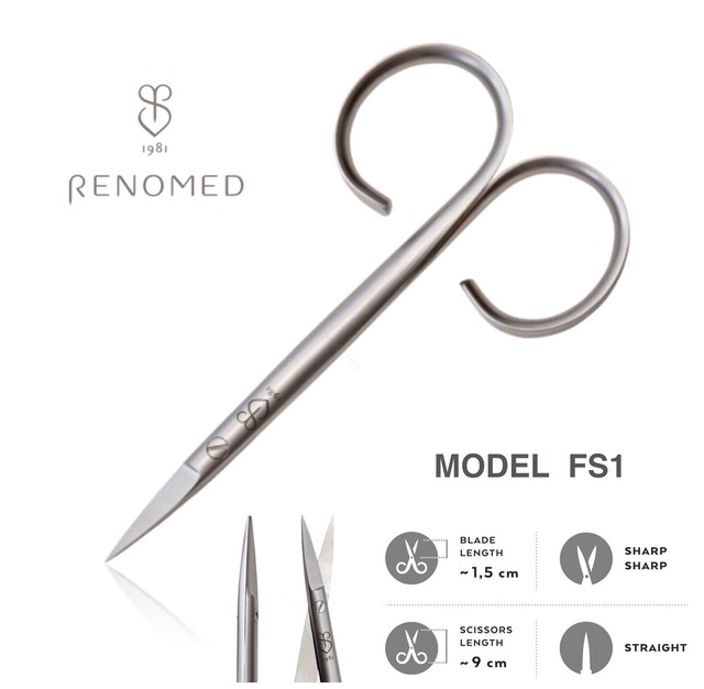 Renomed FS1 Fishing Scissors SMALL STRAIGHT