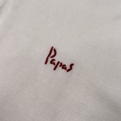 PAPAS パパス ロゴ刺繍 鹿の子 半袖 ポロシャツ サイズ 50 L /ホワイト/日本製