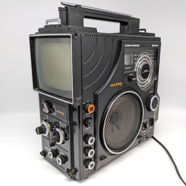 HITACHI(日立)・白黒テレビ・ラジオ・MARK5・K-58・1977年製・レトロ家電・No.240425-23・梱包サイズ100
