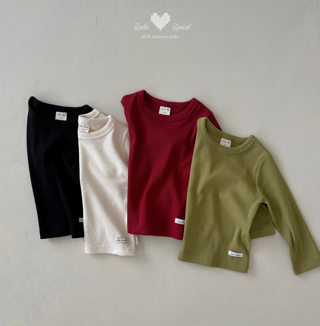 送料無料【予約】/ kidsベーラーリブTシャツ /lalaland