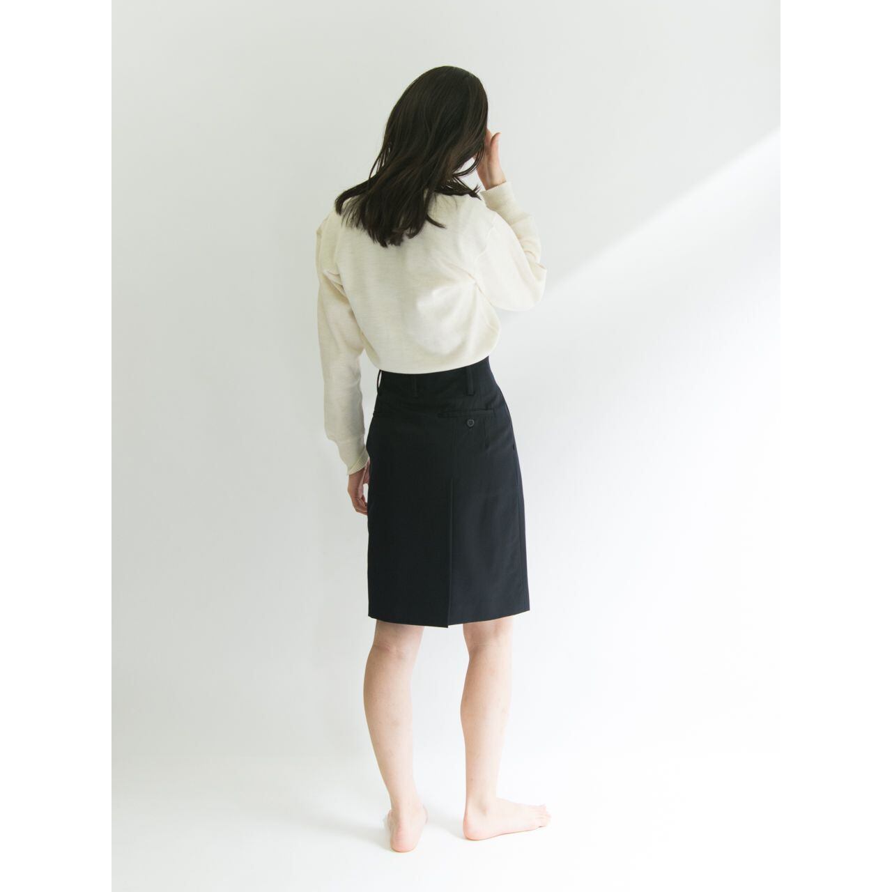 【ISSEY MIYAKE】Made in Japan 90's wool tuck skirt(イッセイミヤケ 日本製 ウールタックスカート)3a