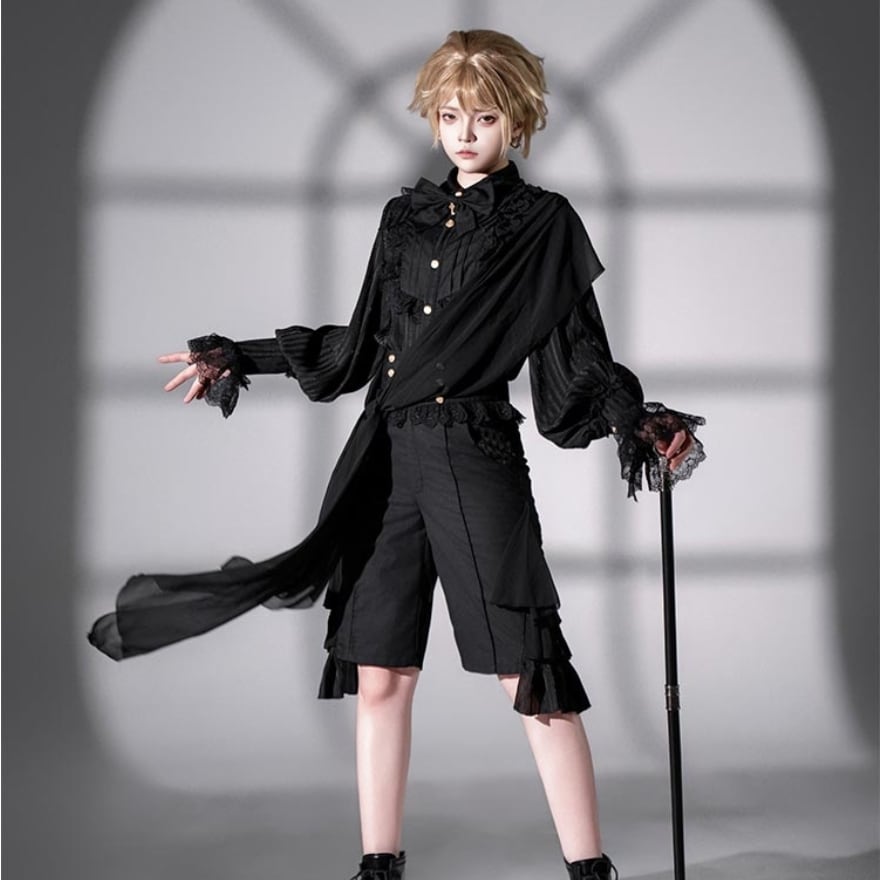 即納 国内入荷 ゴスロリ メンズゴシック 王子系 CastleToo 皇子系ロリィタ オールインワン 5点セット 王子系 少年装 男装コーデ ハロウィン イベント衣装