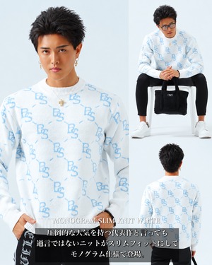 MONOGRAM SLIM KNIT WHITE 【BS26030】