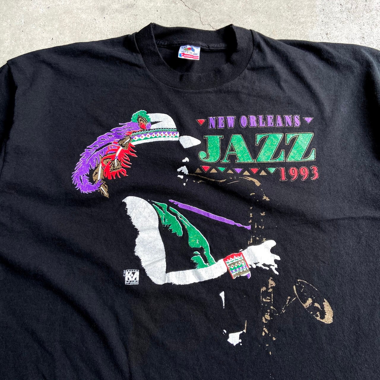 90年代 NEW ORLEANS JAZZ バンドTシャツ メンズXXL 古着 アート系 90S 