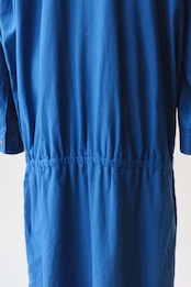 Vuokko cobalt blue cotton snap button shirt dress