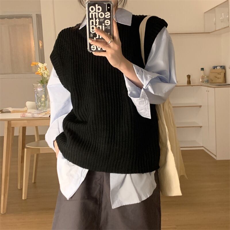 ブラックルーズノースリーブジャケット オータム 秋物 モンロー52903519968