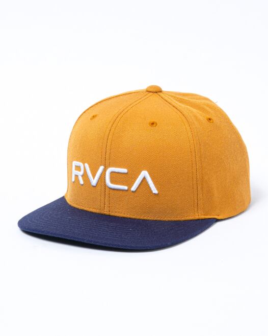 RVCA (ルーカ) TWILL SNAPBACK 6パネル キャップ TVY ブラウン/ネイビー BA041-910
