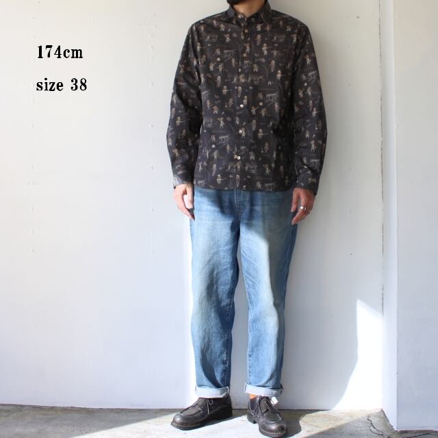 Orgueil 総柄プリントレギュラーカラーシャツ Print Shirt OR