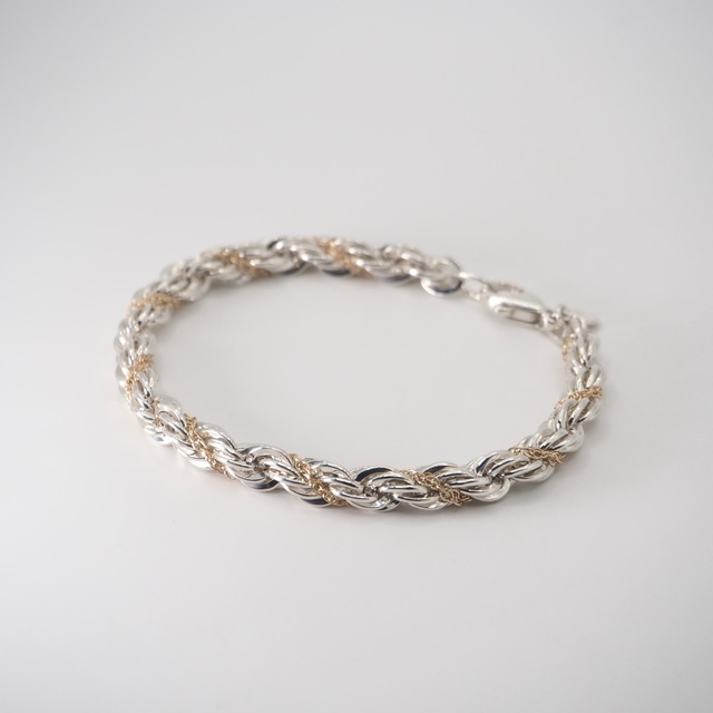 Tiffany&Co. ヴィンテージツイストロープチェーン コンビ ブレスレット シルバー925 K14 ティファニー