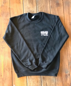 THE CANDY SHOP CREW SWEAT / BLACK/WHITE