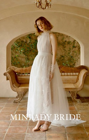 アメリカンスリーブ　ウェディングドレス