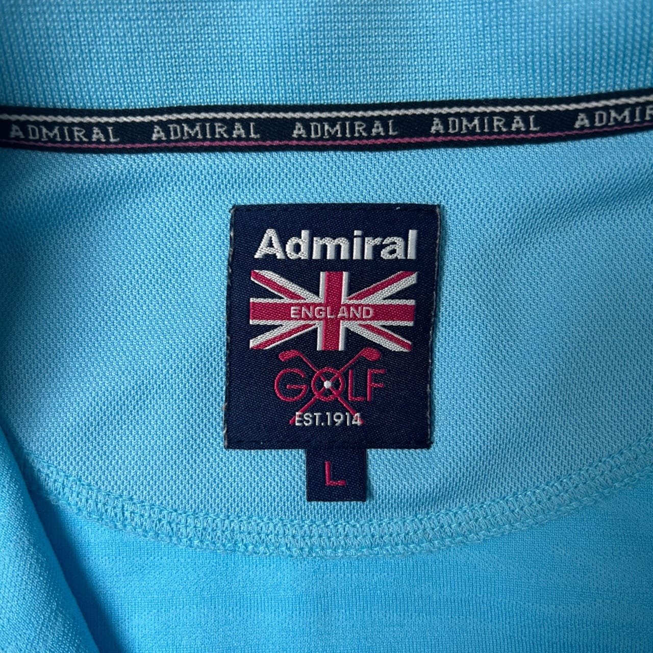 Admiral アドミラル ゴルフ ノースリーブ ポロシャツ L/水色