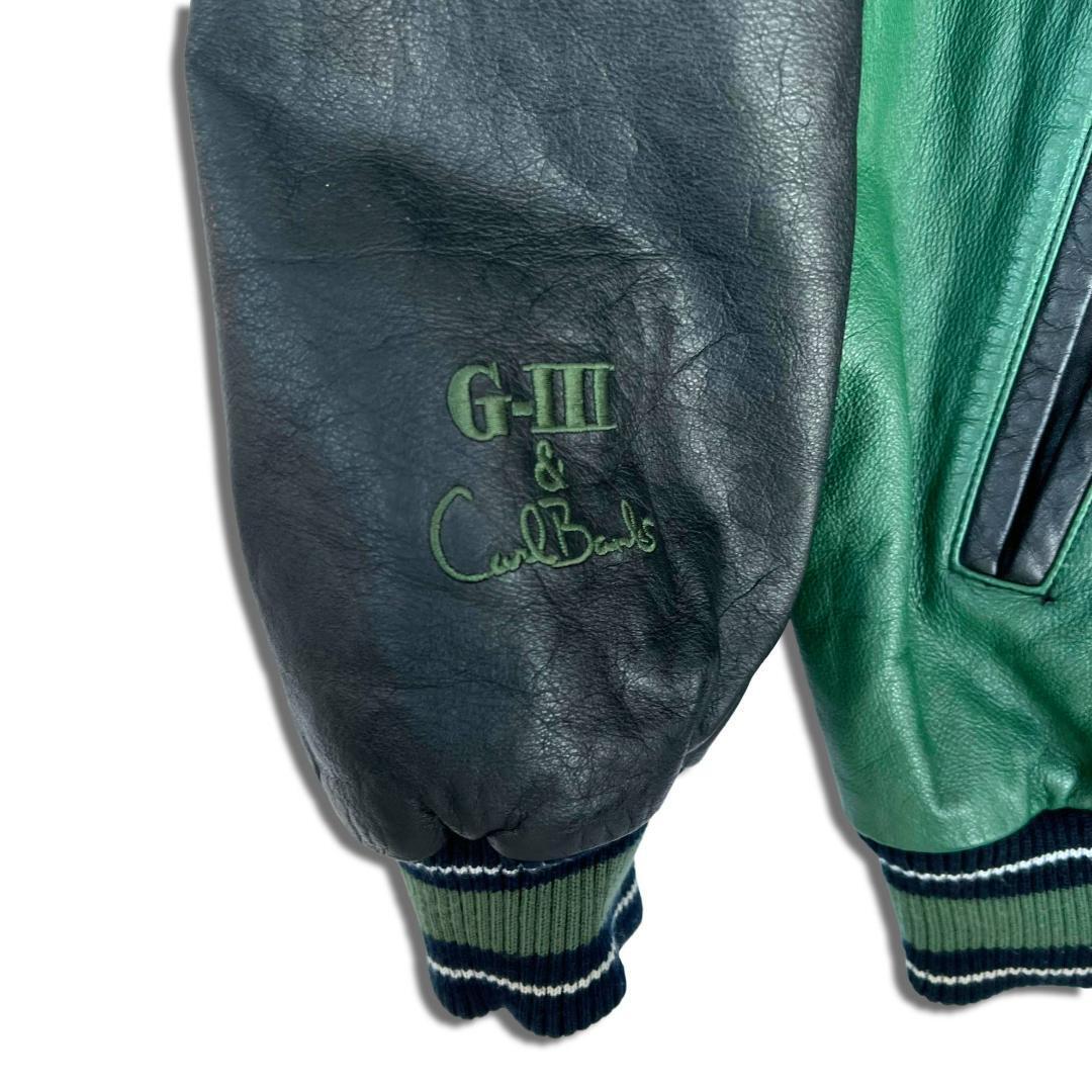 NFL パッカーズ G-III レザー刺繍スタジャン XL ブラック 黒 緑