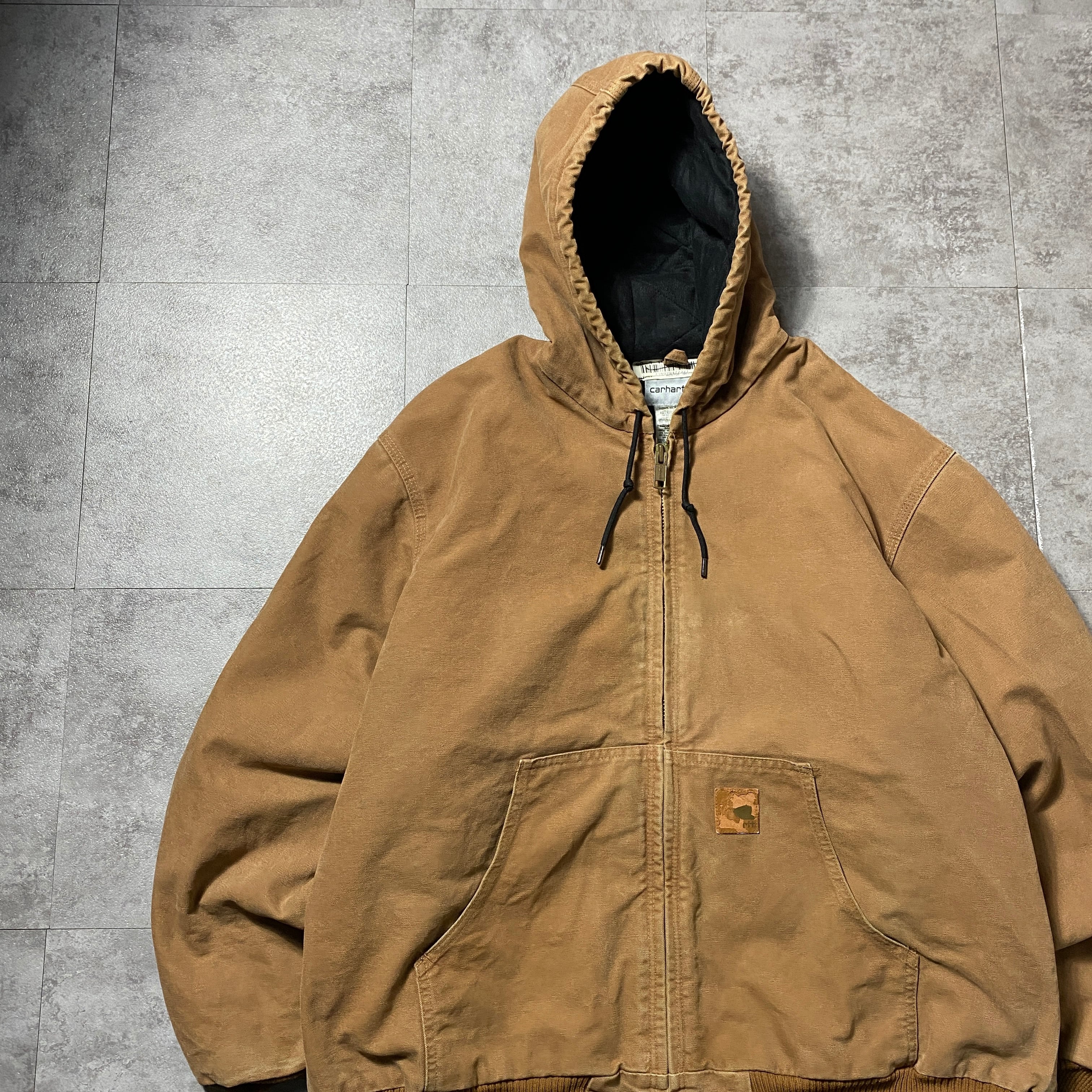Size:XLcarhartt カーハート レザーパッチ ブラウン ダック生地