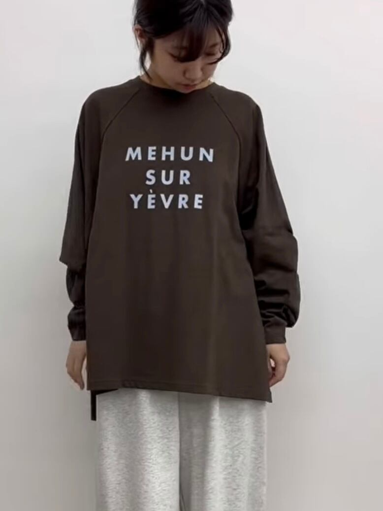 送料無料】CLOCHE(クロッシェ)配色ロゴラグランカットソー Tシャツ Tee