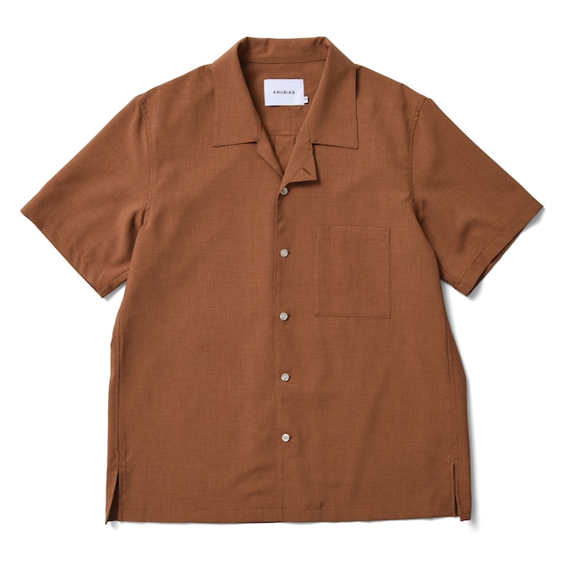 trianguler flap half sleeve shirt  ORANGE BROWN