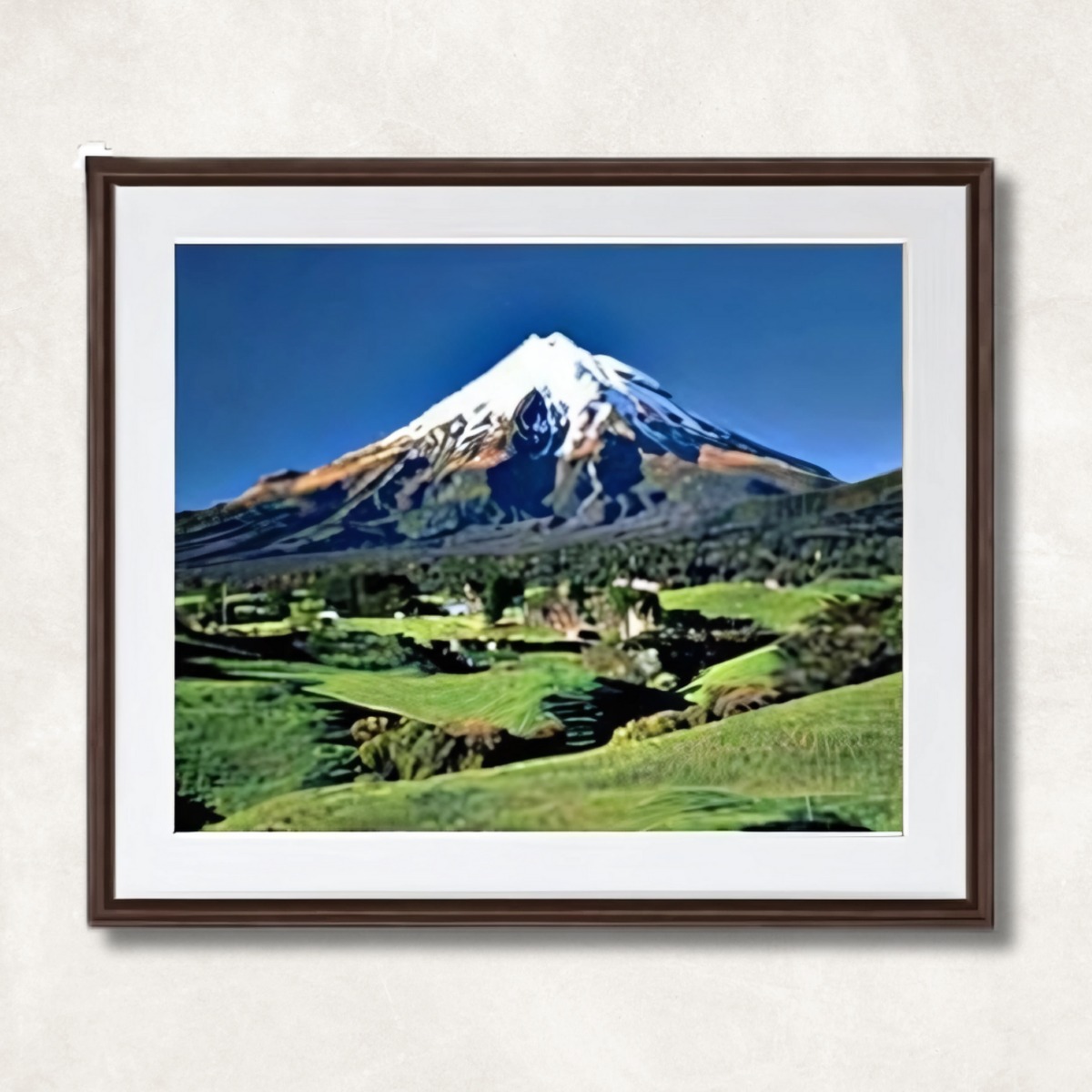 オリジナル絵画 - 新緑 富士山 Mサイズ | 手描き油絵 壁掛けアート