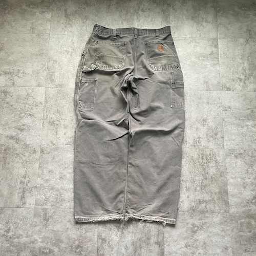 襤褸 USA生地製 グレー ダブルニー Carhartt B136 35×30 詳細写真3