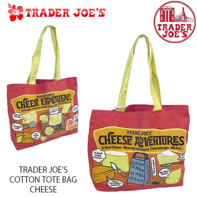 【 TRADER JOE'S】 キャンバス トートバッグ チーズ