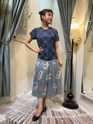 Vintage blue print blouse
