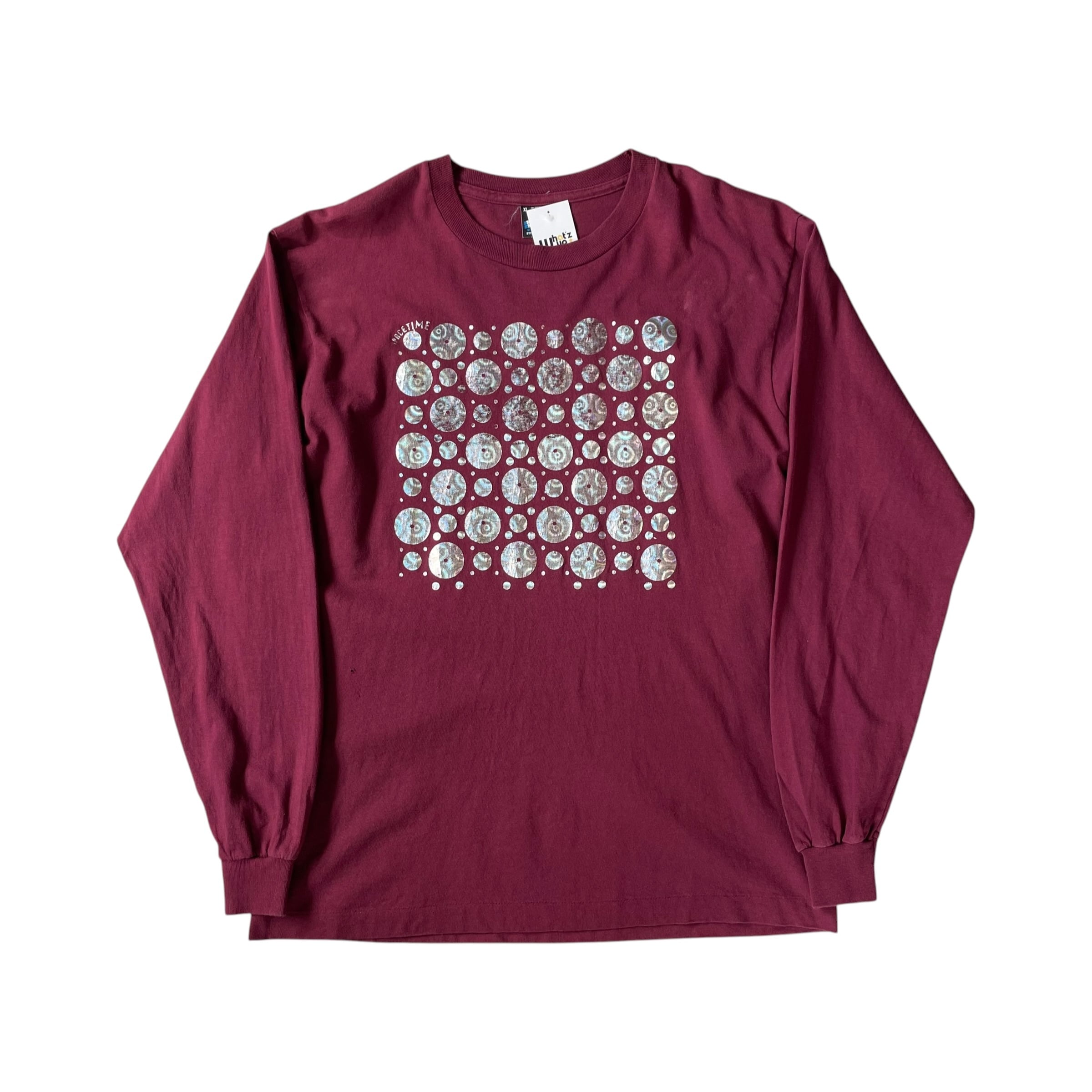 Early 1990s "SPACE TIME" Hologram Desi Print L/S T-shirt
