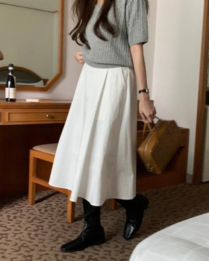 (即納) bagel pin tuck skirt 1color
