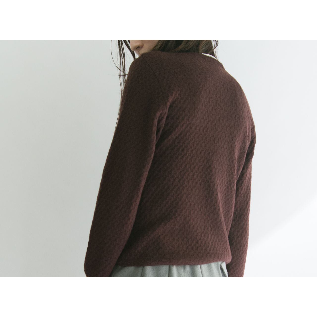 【Made in Italy】Crewneck cable knit pullover（イタリア製 ケーブル編みクルーネックニットプルオーバー）1d