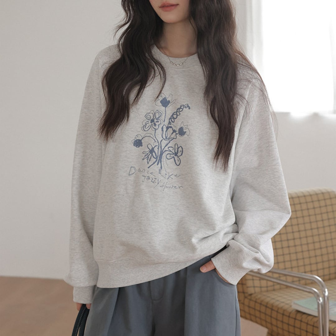 flower print sweatshirt
