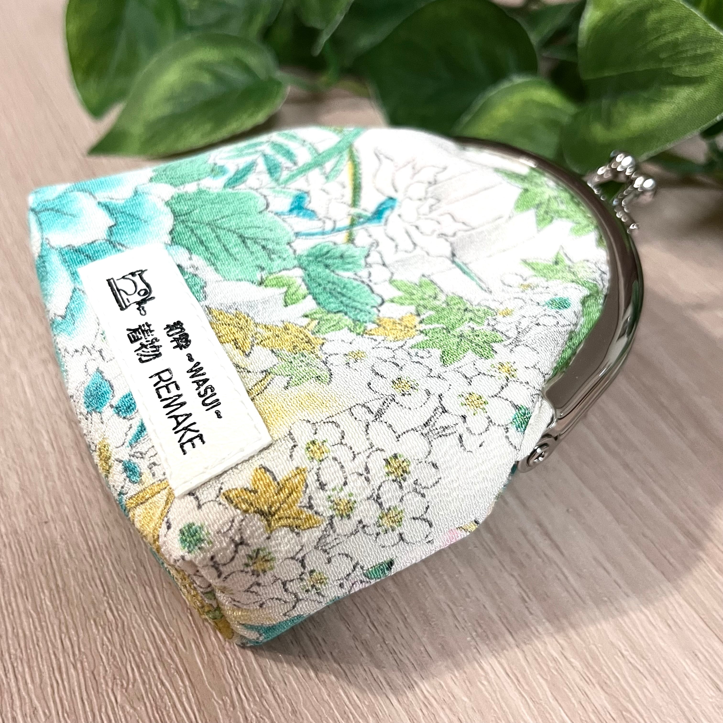 がま口 着物リメイク ハンドメイド 和雑貨 小物入れ 丸型金具 02 | 和