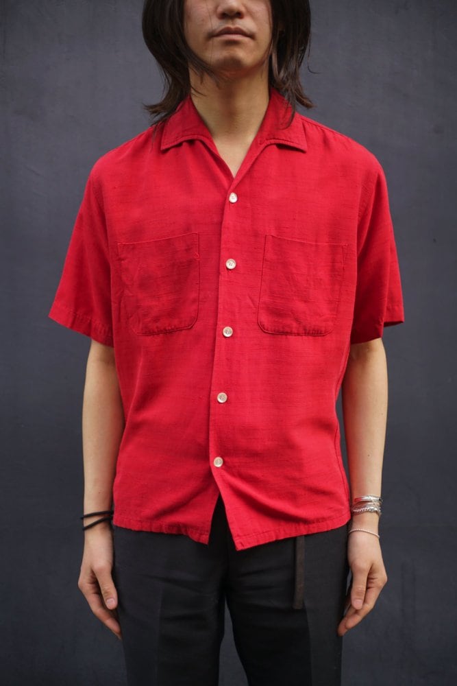 PENNEYS TOWNCRAFT] Vintage S/S Italian color rayon shirt [1960s