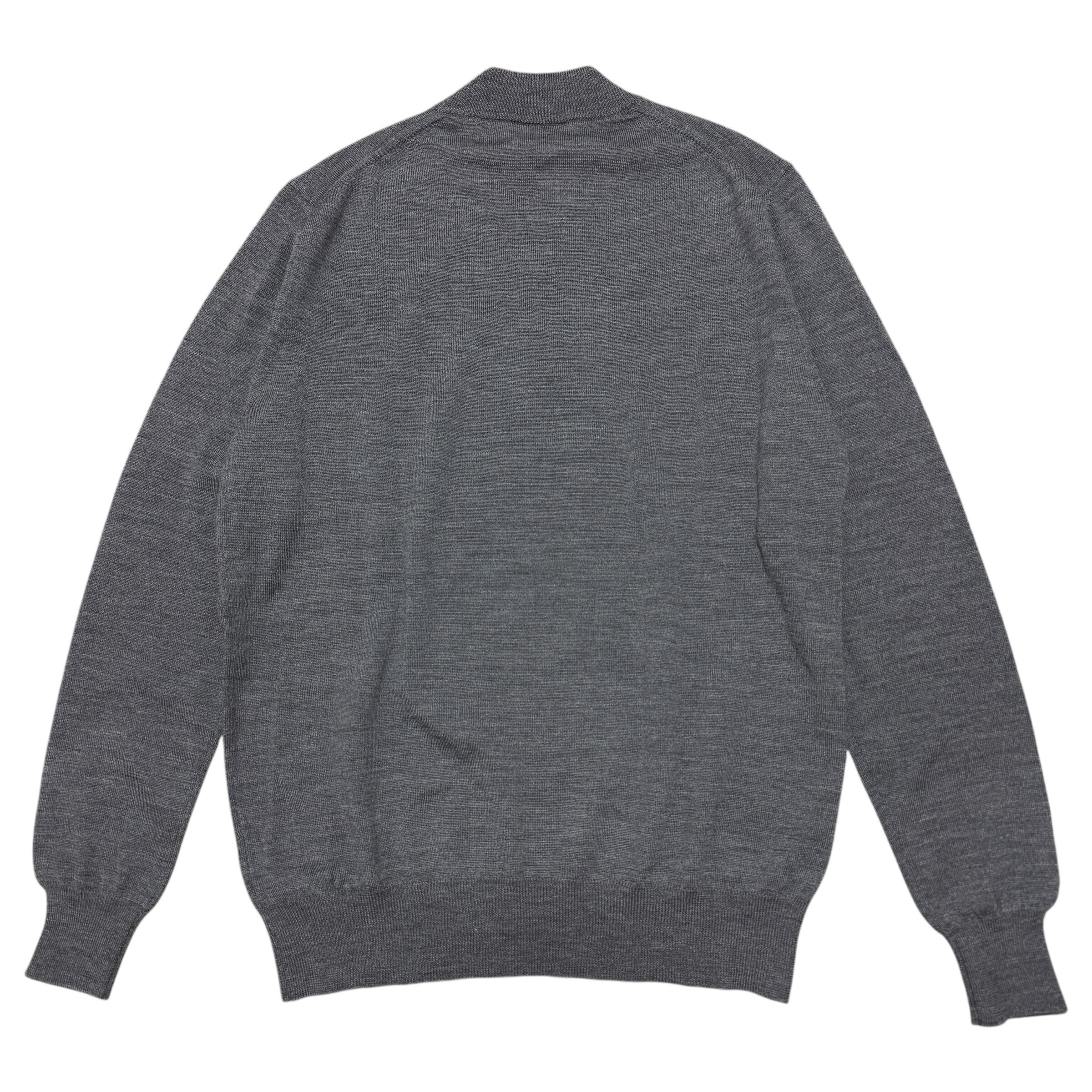 MORGANO モルガーノ 21ゲージ モックネック ニット グレー メンズ 48 L