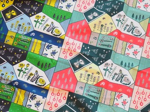 耳もかわいい♡AMBERオリジナルプリント生地　＊ 115cm巾　50ｍ　ピンク/ブルー