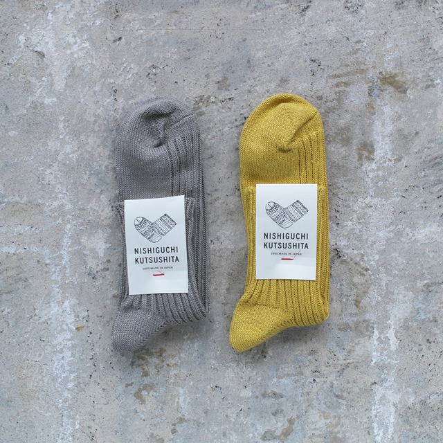 NISHIGUCHI KUTSUSHITA　西口靴下　リネンリブソックス M / LINEN RIBBED SOCKS M【メンズ】