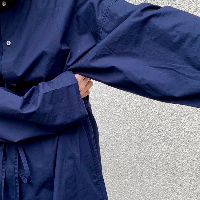 Typewriter Long Shirt  ／Navy