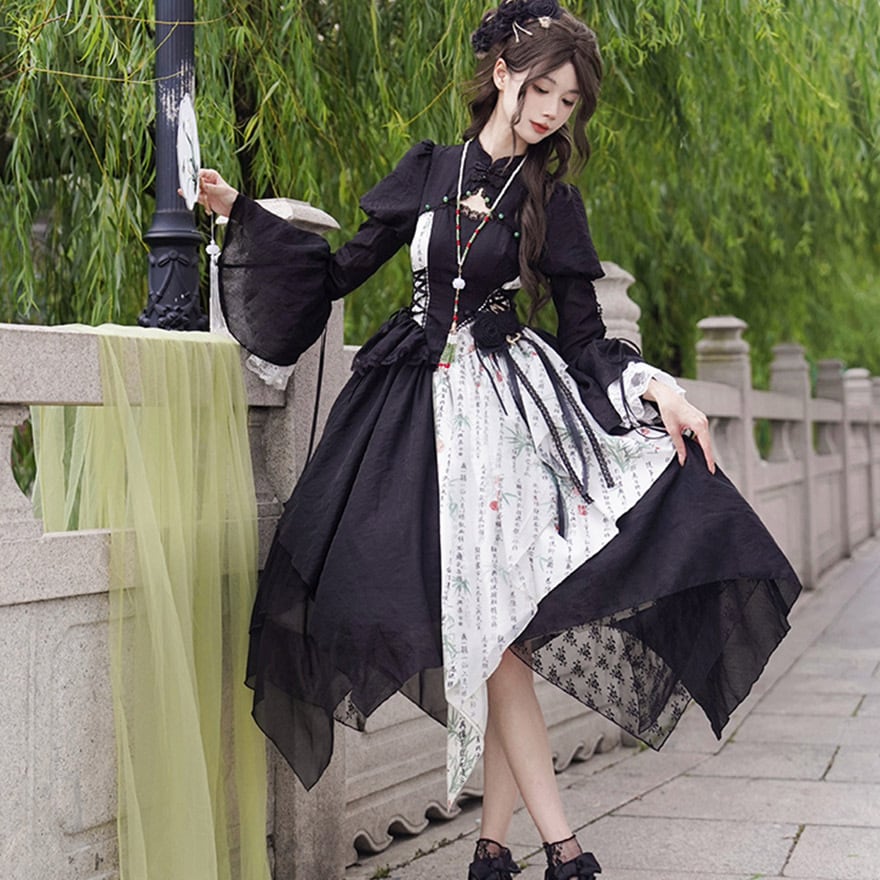 SEASONZ 姫袖 付け袖 アームカバー フレアスリーブ レース 中華