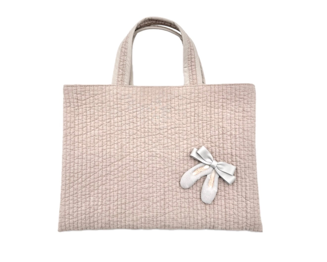 【サブバッグ】ヌビキルトバッグ モカベージュ/アップリケ付き