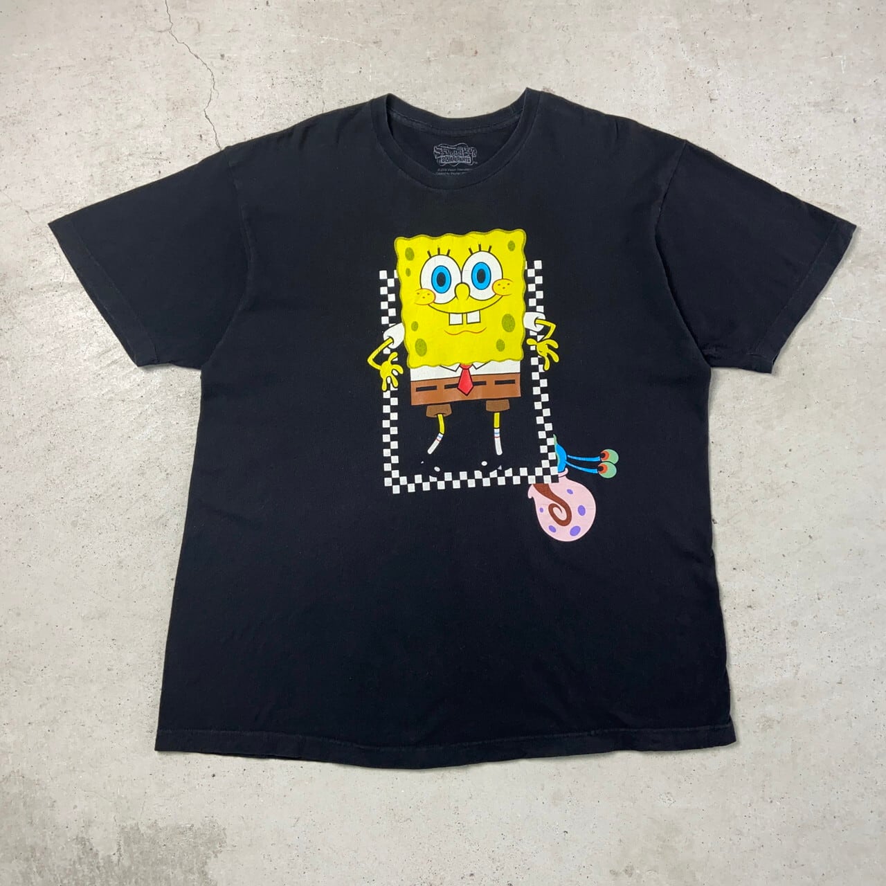 90s スポンジボブtシャツ フェード アニメt サイズ感◯ シングル