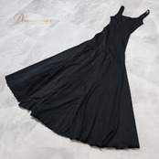 フラメンコ 衣装 ワンピース ドレス 黒 CANDELA レッスン 練習着 無地 伸縮 柔らかい ブラック系 フォーマル 舞台衣装 シンプル ドレッシー スタイルアップ コスチューム 女性用