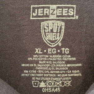 【JERZEES】ビッグサイズ ポロシャツ XL 刺繍ロゴ ネイビー US古着 アメリカ古着