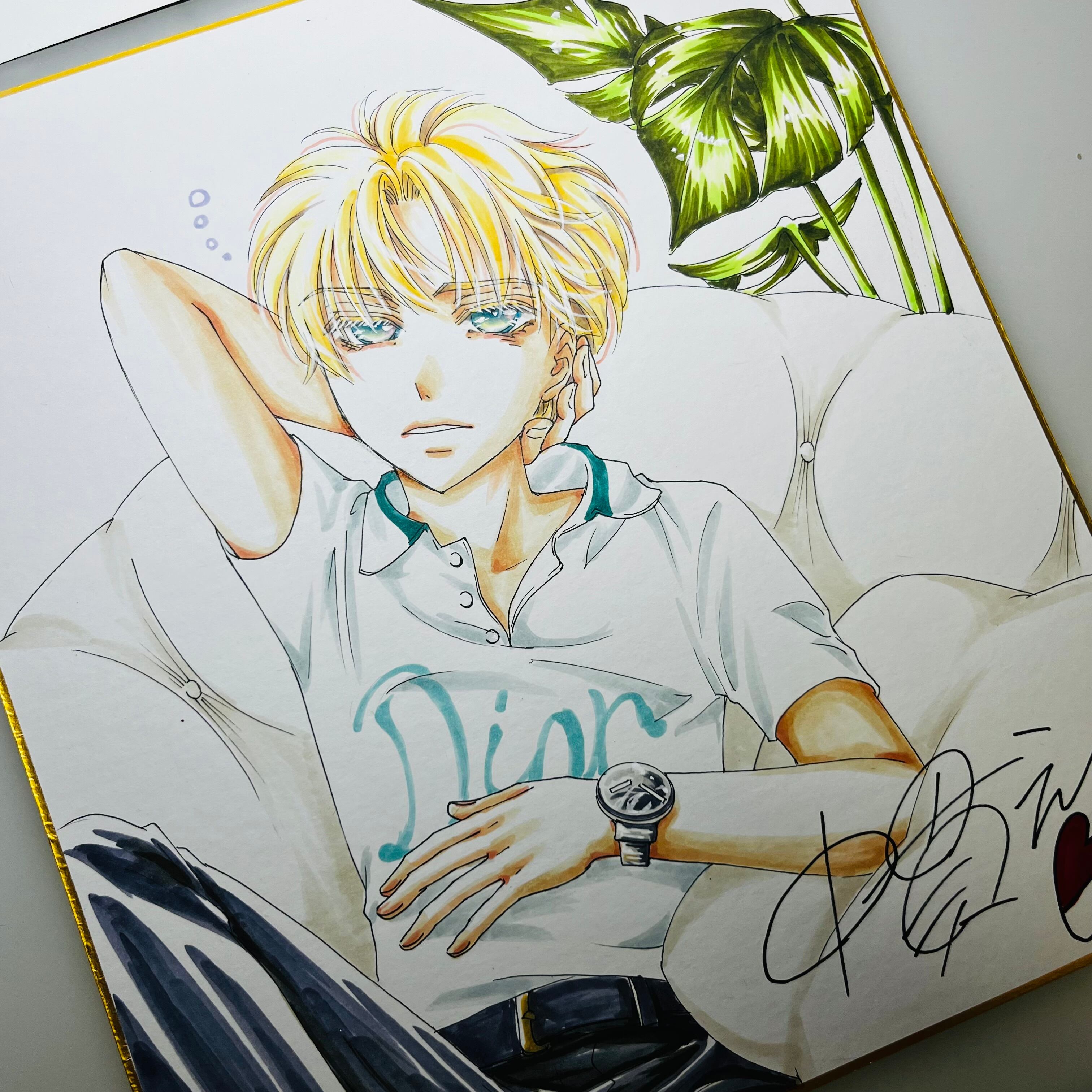 直筆イラスト色紙 輝（オフ） | 中貫えりSHOP