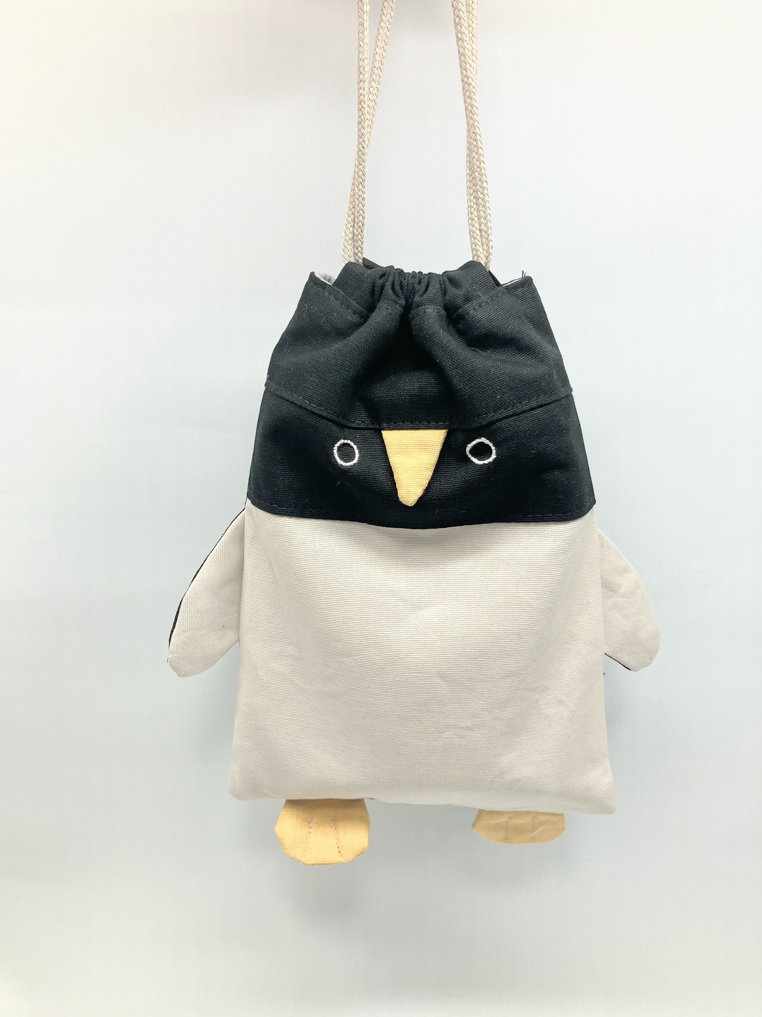 ペンギン巾着☆ハンドメイドオーダー品 ペンギン巾着袋☆ハンドメイドオーダー yukaaaさまオーダー分です