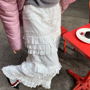 lace frill tiered skirt　J00221