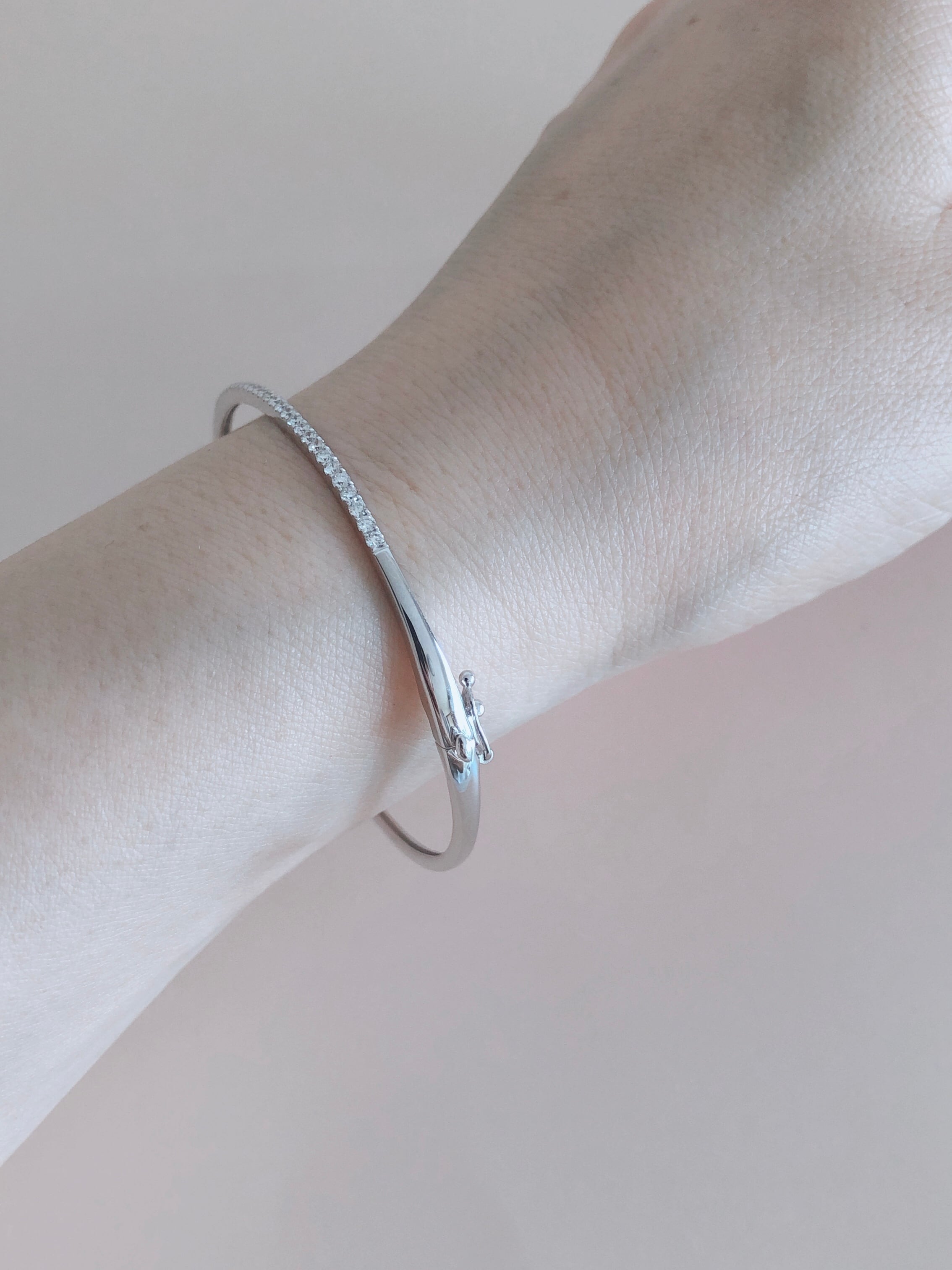 最終交渉可JK400★最高級 ダイヤモンド0.91ct K18PG バングル 伸縮バングル ダイヤモンド 1.11ct ブレスレット K18WGホワイト