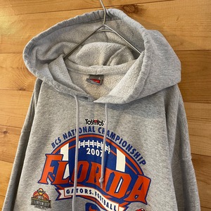 【NIKE】メキシコ製 カレッジ フロリダ大学 Florida Gators football ゲーターズ フットボール ロゴ パーカー スウェット フーディー ナイキ L US古着