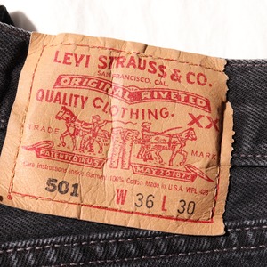 美品 36×30 Levi’s 501 USA 01年 サルファーブラック デニムパンツ リーバイス