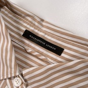 MACKINTOSH LONDON マッキントッシュ ロンドン 切替 ストライプ 7分袖 シャツ 38 /ベージュ系/レディース/三陽商会